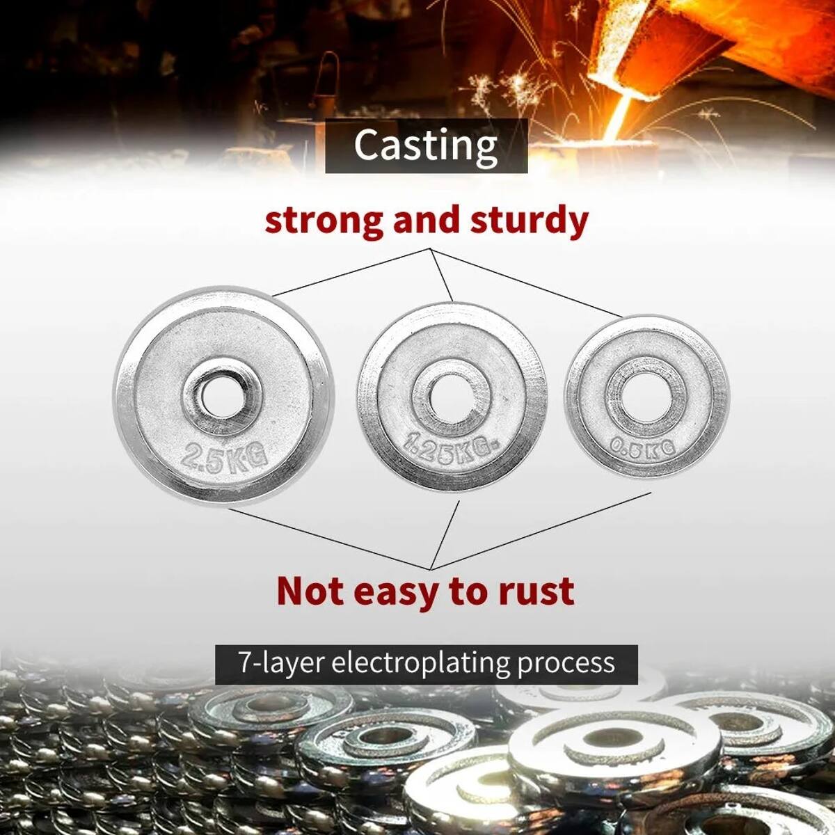 Casting strong and sturdy 2.5KG 8.25KG 0.0KG Not easy to rust 7-layer electroplating process