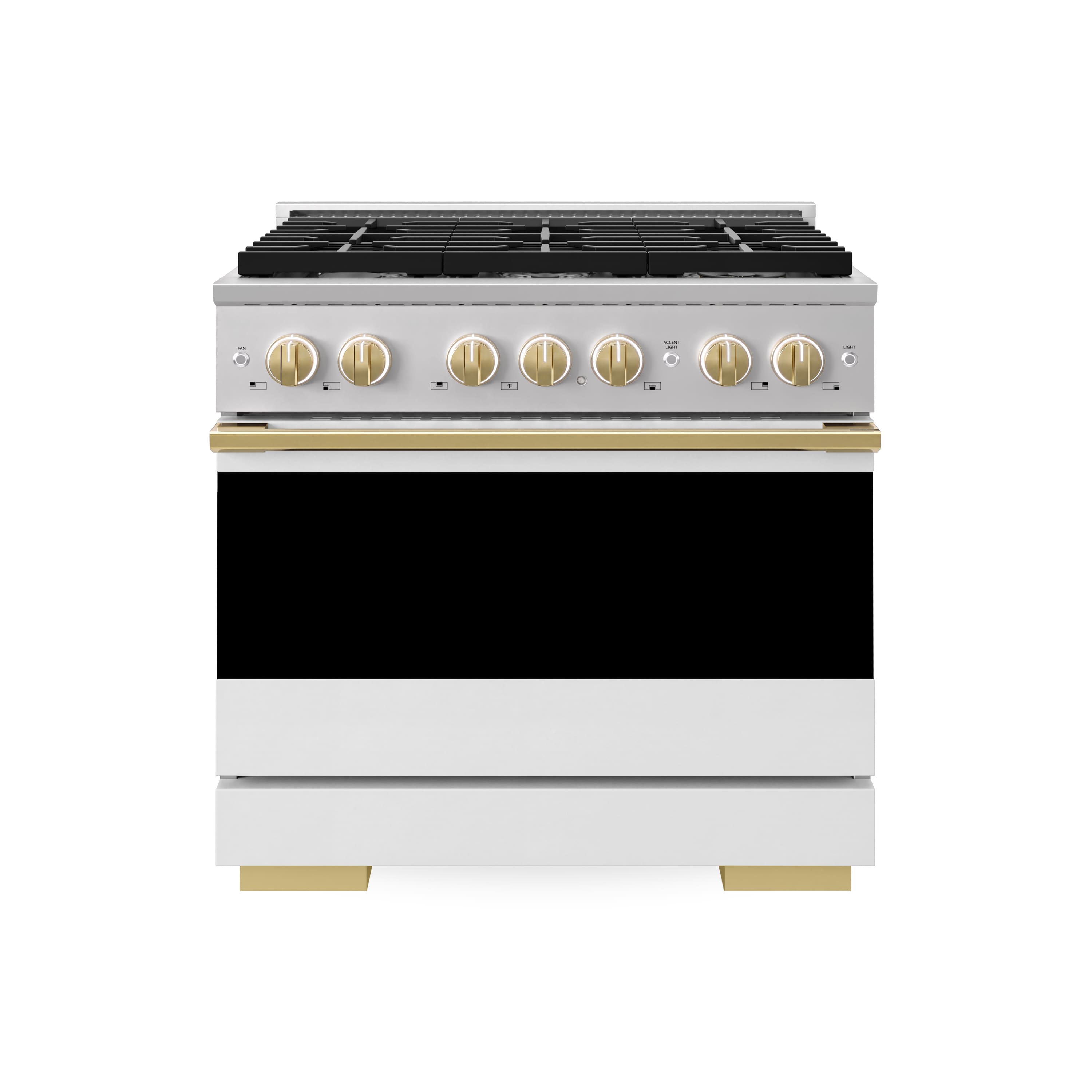 ZLINE - Autograph 36 in. 5.2 cu. ft. Marino Freestanding Gas Range with 6 Burners with White Black Door and Gold Accents - White Matte price history on PriceWatchPro