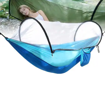 Front. Loheer - Loheer Camping Hammock with Mosquito Net Portable Hammock Tent - Army Green.