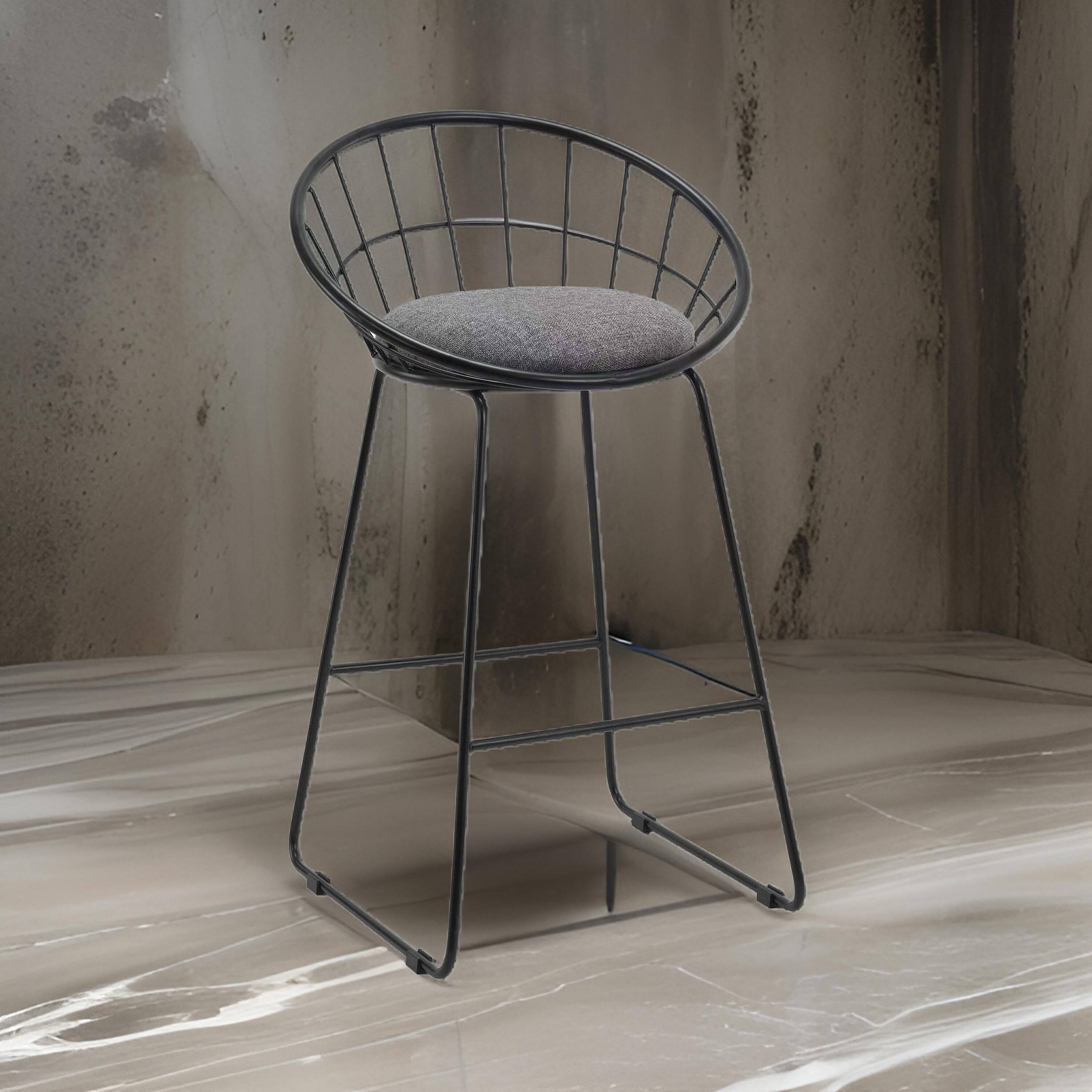 Alt View 2. Manhattan Lane - 26 Inch Counter Height Chair, Set of 2, Mesh Backrest - Gray, Black.