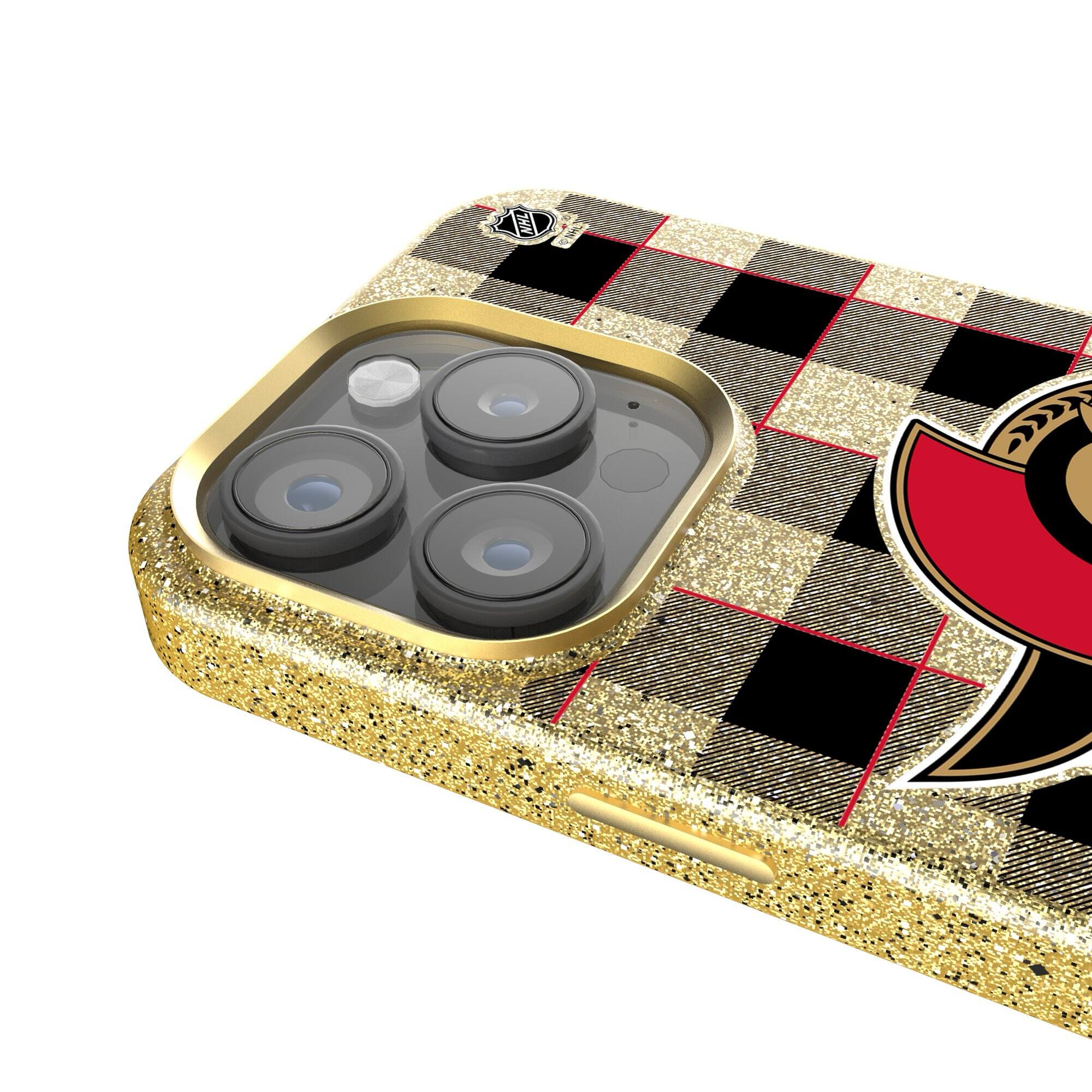 Alt View 1. Keyscaper - Ottawa Senators Plaid Bling iPhone Case - 14 - Multicolor.