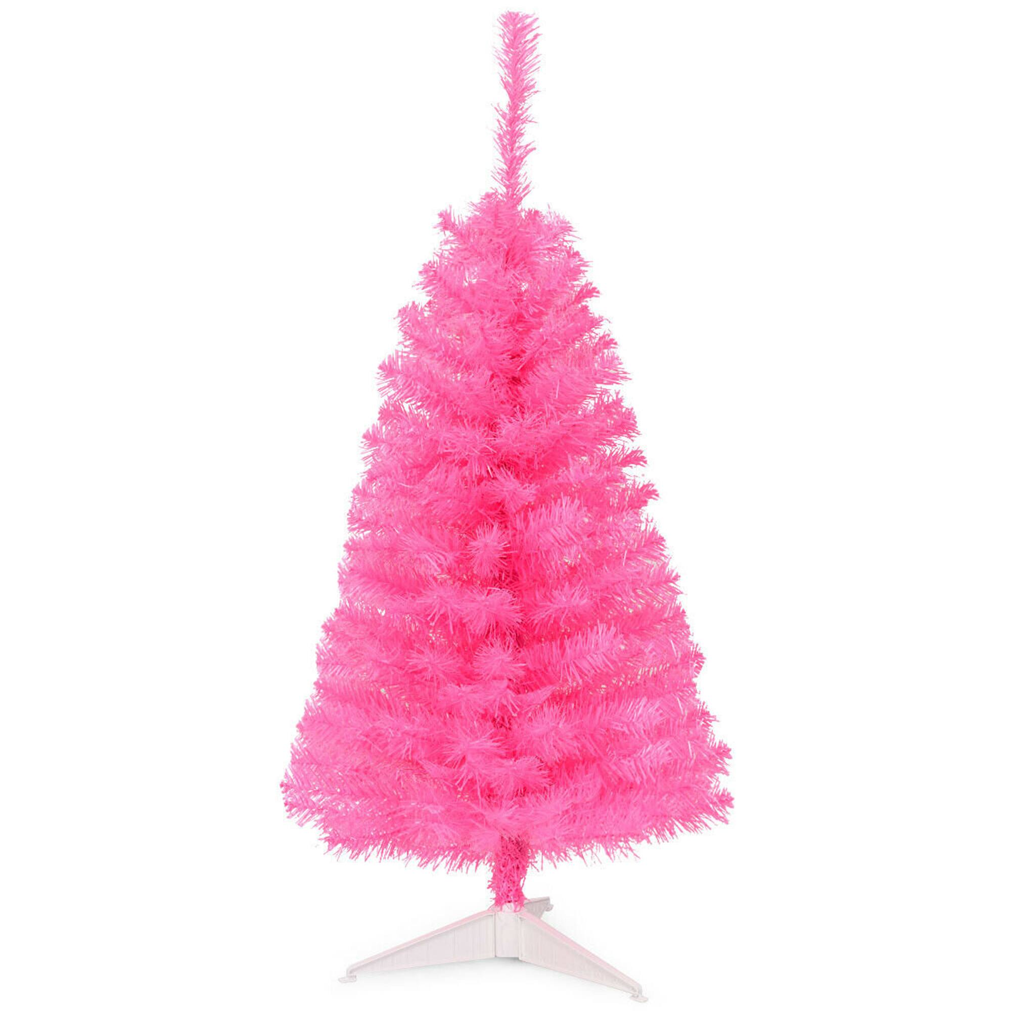 Alt View 4. Gymax - Gymax 3FT Pink Artificial Christmas Tree Mini Xmas Pine Tree Holiday Decoration - Pink.