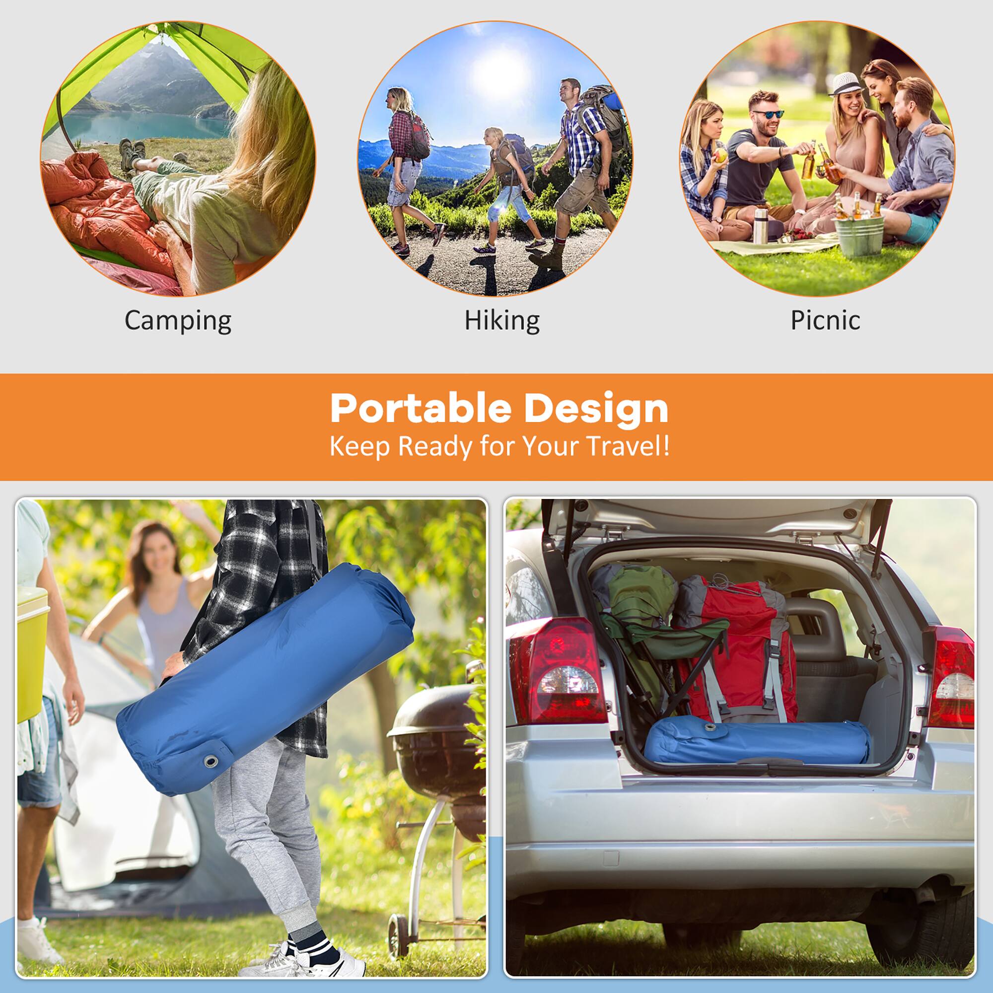 Camping  
Hiking  
Picnic  

Portable Design  
Keep Ready for Your Travel!