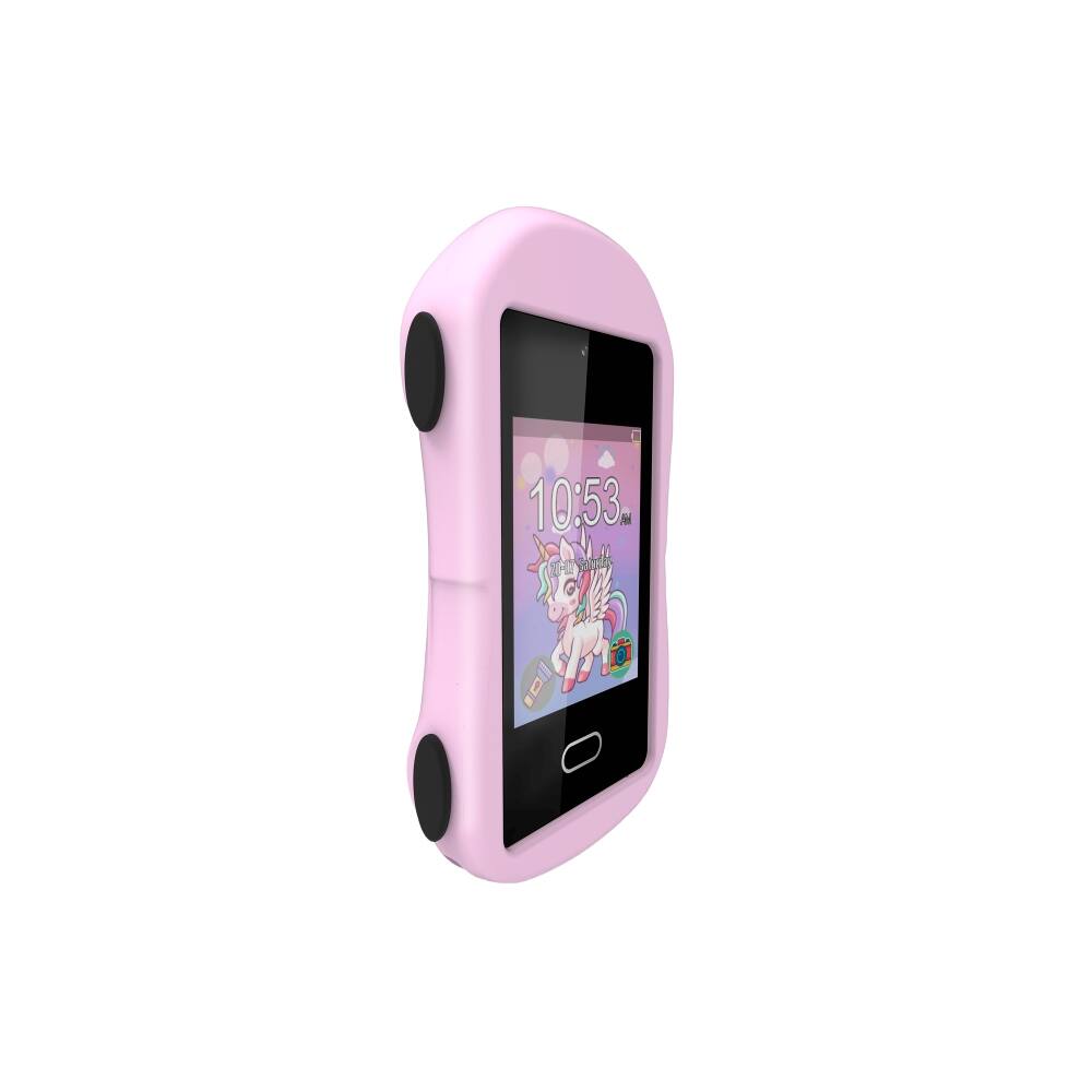 Angle. Loheer - Loheer Kids Smart Phone Toy Smartphone with Dual Camera Music Player Learning Games - Vibrant Pink.