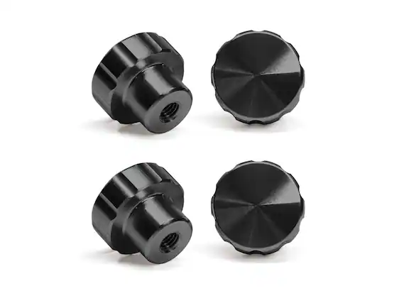 Front. WeatherTech - Solid Billet Aluminum Knobs for CupFone | Black – 4 Pack - Black.