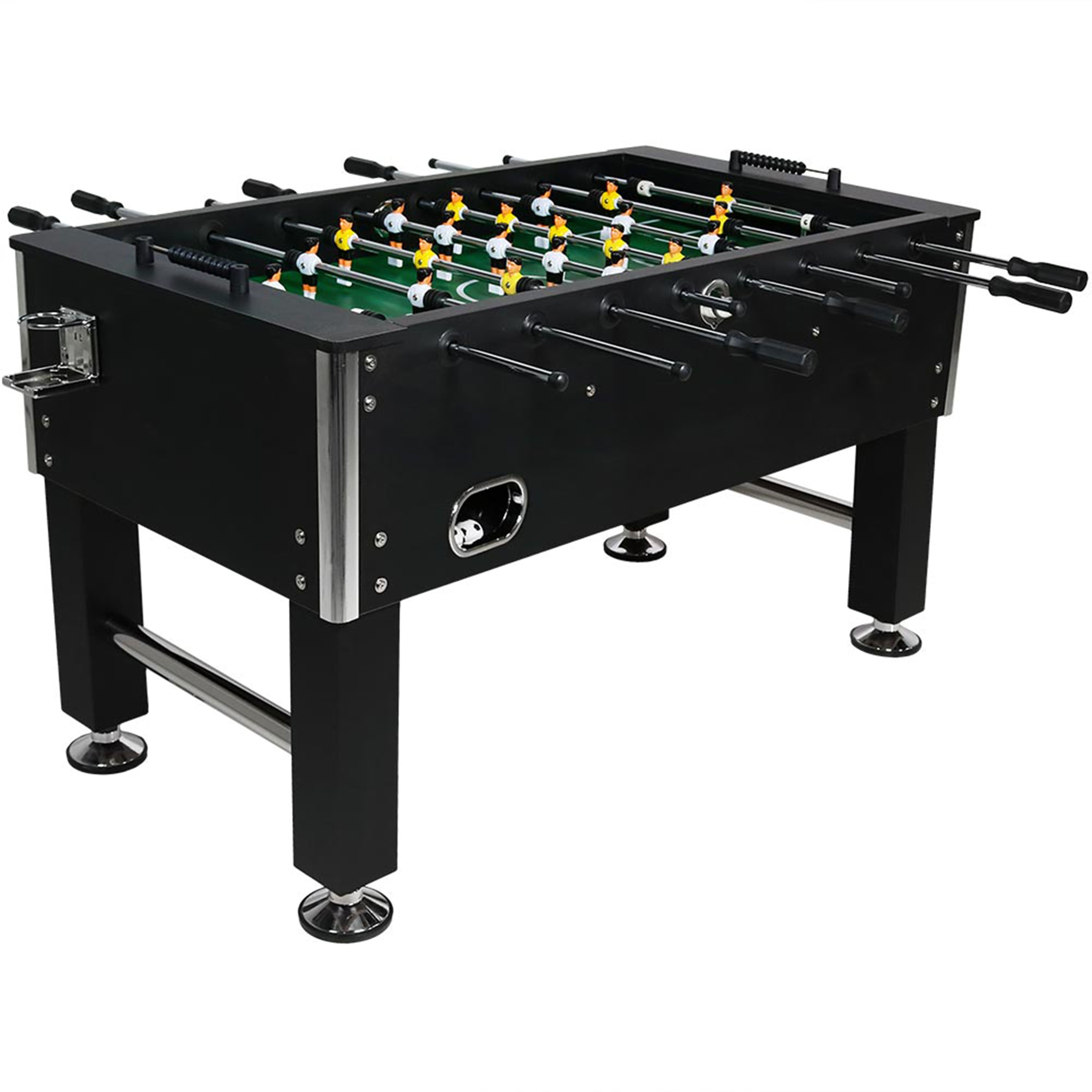 Sunnydaze - 55 in Foosball Game Table with Drink Holders - Black