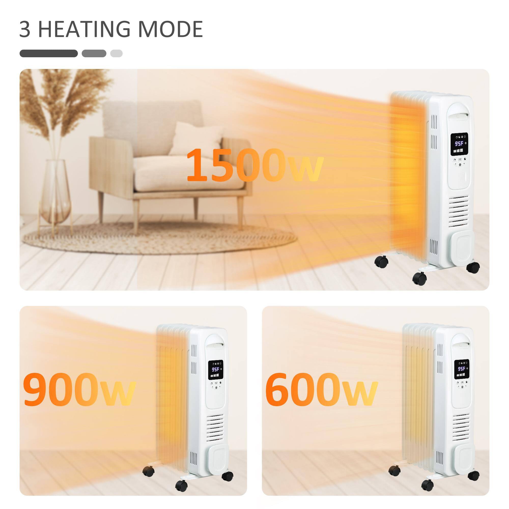 3 HEATING MODE

1500w

900w

600w