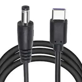 Unique Bargains - USB C to DC 5.5x2.1mm PD Charging Cable, 9V/3A 27W, for Router, Camera, TV Box, Desk Lamp - Black