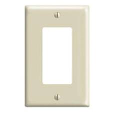 Front. Leviton - 1-Gang Decora/GFCI Midway Thermoset Device Wallplate (80601-T) - White.