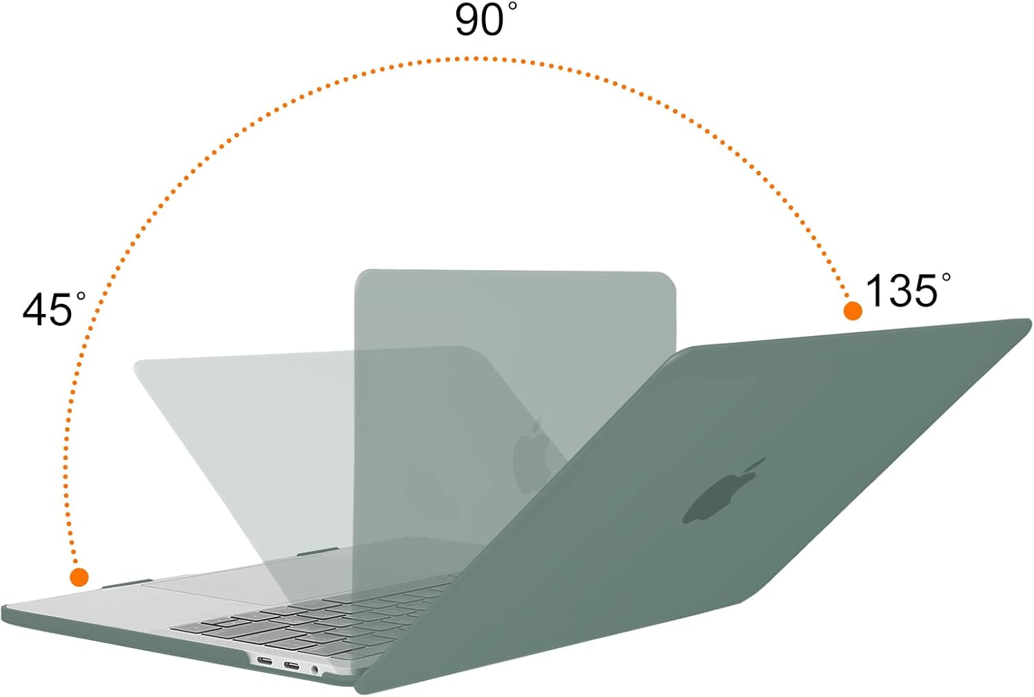 Back. mosiso - MacBook Pro 13" hard shell case with keyboard skins, screen protector and storage bag - Emerald Green.