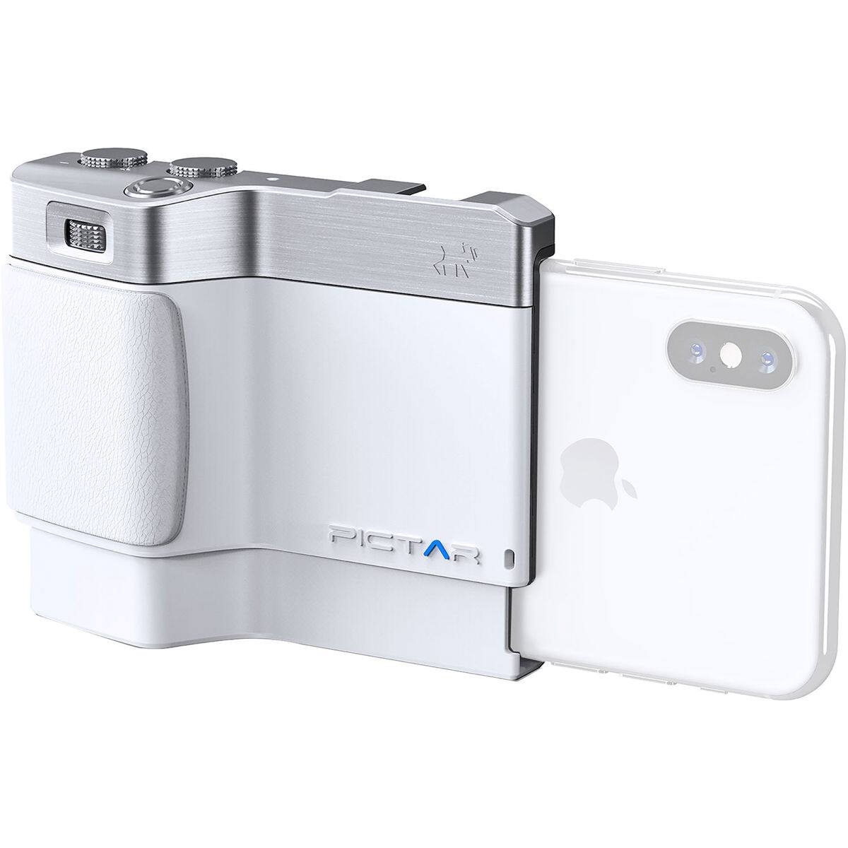 Front. Pictar - Pictar Smart Grip for Smartphones, Smokey White.