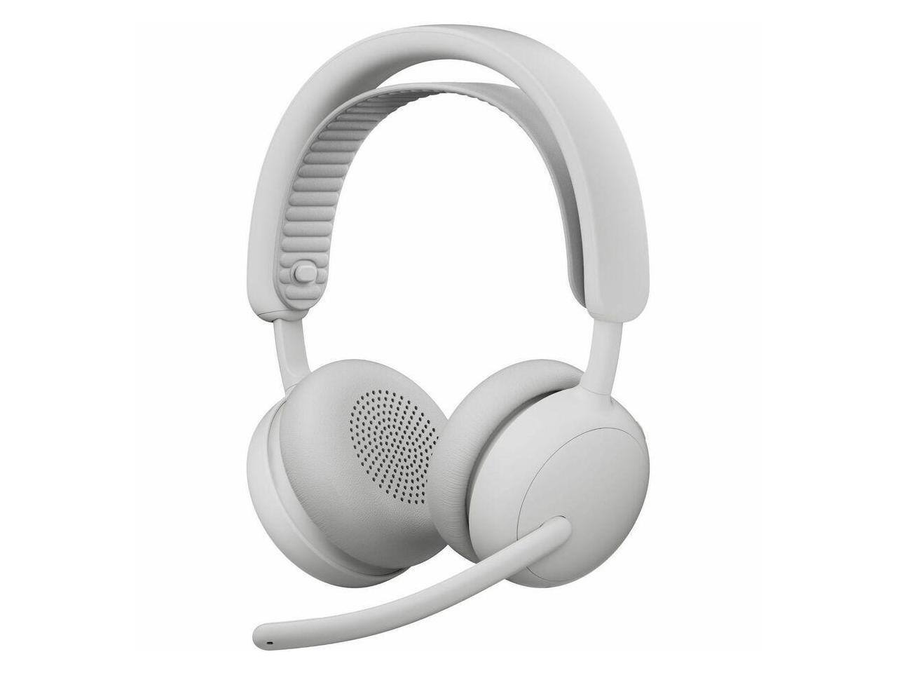 Alt View 7. Logitech - Logitech Zone Wireless 2 ES - Noise-Canceling Wireless Headset with Adaptive Hybrid ANC - Off-White - White.
