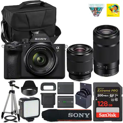 PHOTO-VIDEO SUITE
PantShophe
SONY FE 3.5-5.6/28-70
7 @55
Orwi
0-166
P6G
- 9911-0.45m/45m
A!
20
30
N
FE 38-56/28-7
- D
150
TO
55
I
4.5-6.3/55-210
SanDisk Extreme PRO
R9
200 MB/s
3
128 GB
V30
I
C
10
SONY
SanDisk