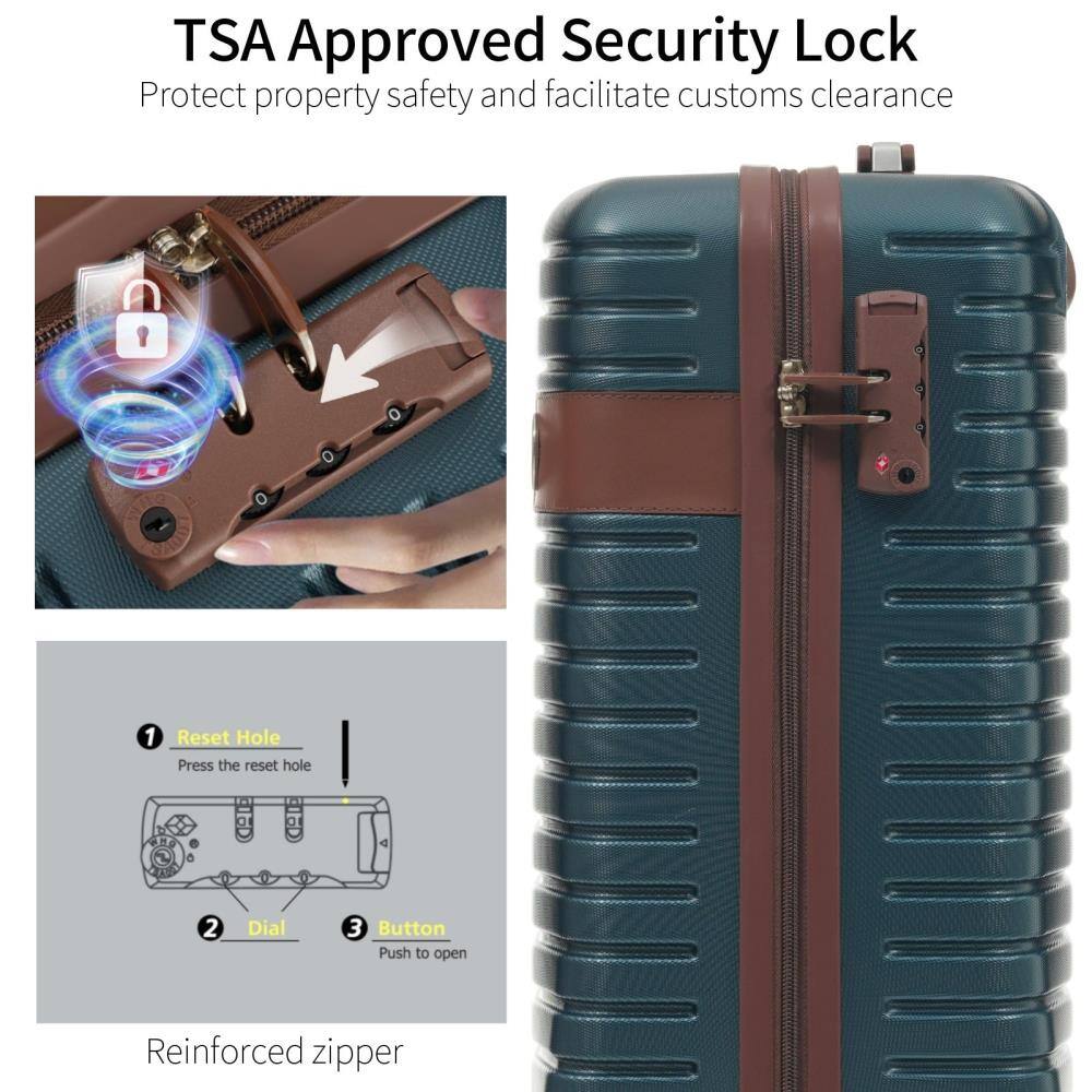 TSA Approved Security Lock  
Protect property safety and facilitate customs clearance  

1. Reset Hole  
Press the reset hole  

2. Dial  

3. Button  
Push to open  

Reinforced zipper