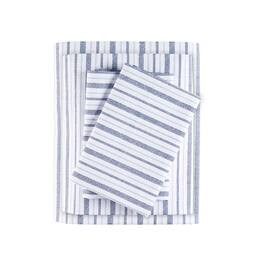 Gracie Mills - Esme Breathable Printed Cotton Percale Sheet Set - Blue Stripe