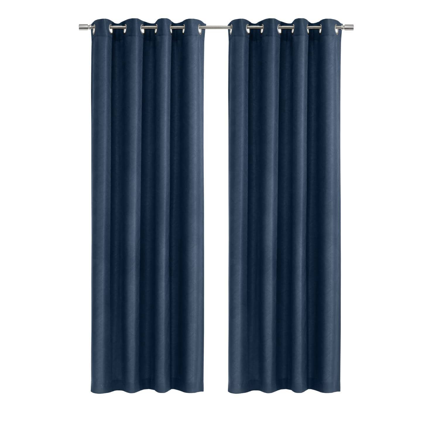 Commonwealth Home Fashions - Habitat Abstract Light Filtering Energy Efficeint Grommet Curtain Panel for Windows 52" x 63" - Navy