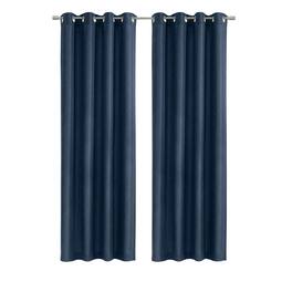 Commonwealth Home Fashions - Habitat Abstract Light Filtering Energy Efficeint Grommet Curtain Panel for Windows 52" x 63" - Navy