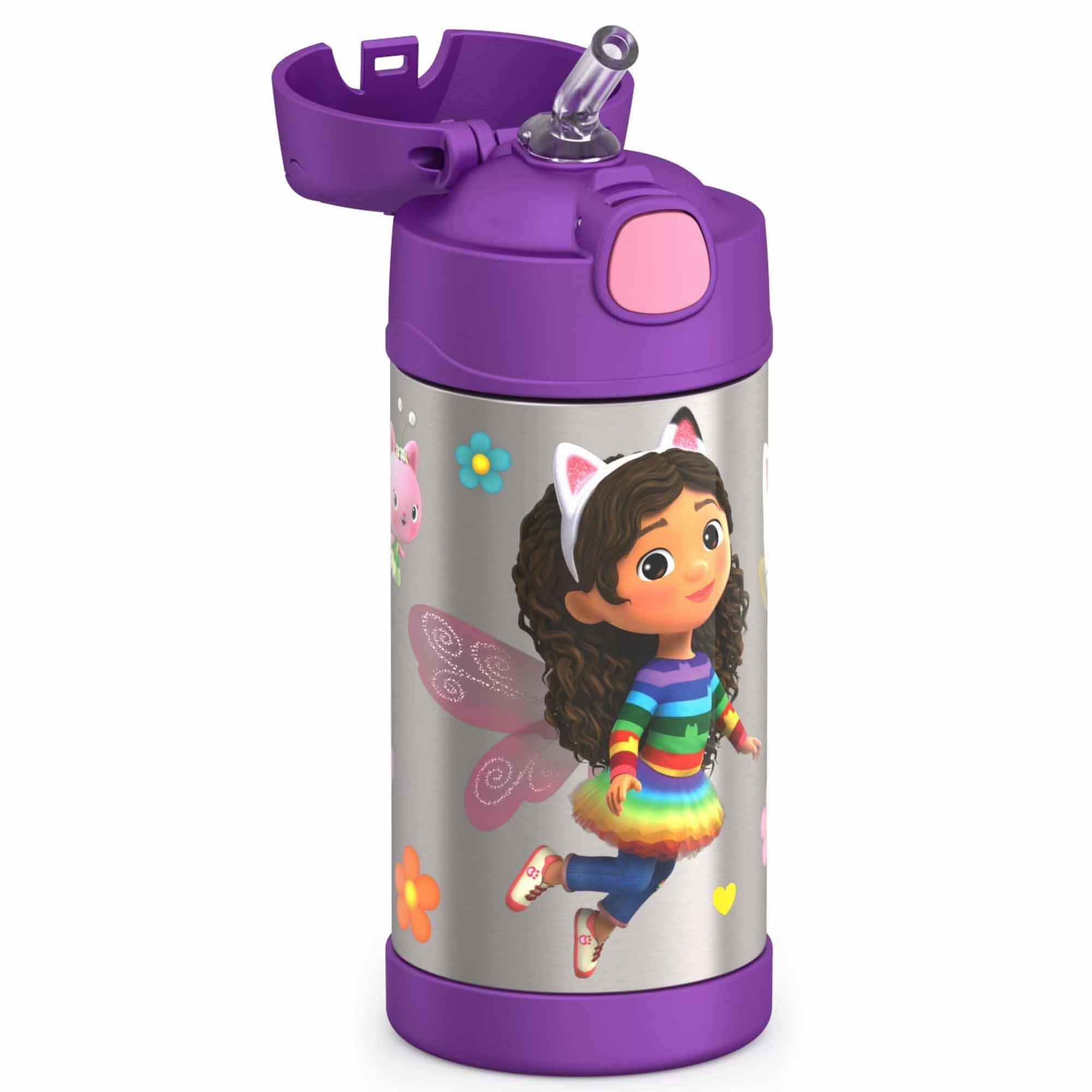 Alt View 1. Thermos - Thermos 12 oz. Kid's Funtainer Insulated Water Bottle - Gabby's Dollhouse - Gabby's Dollhouse.
