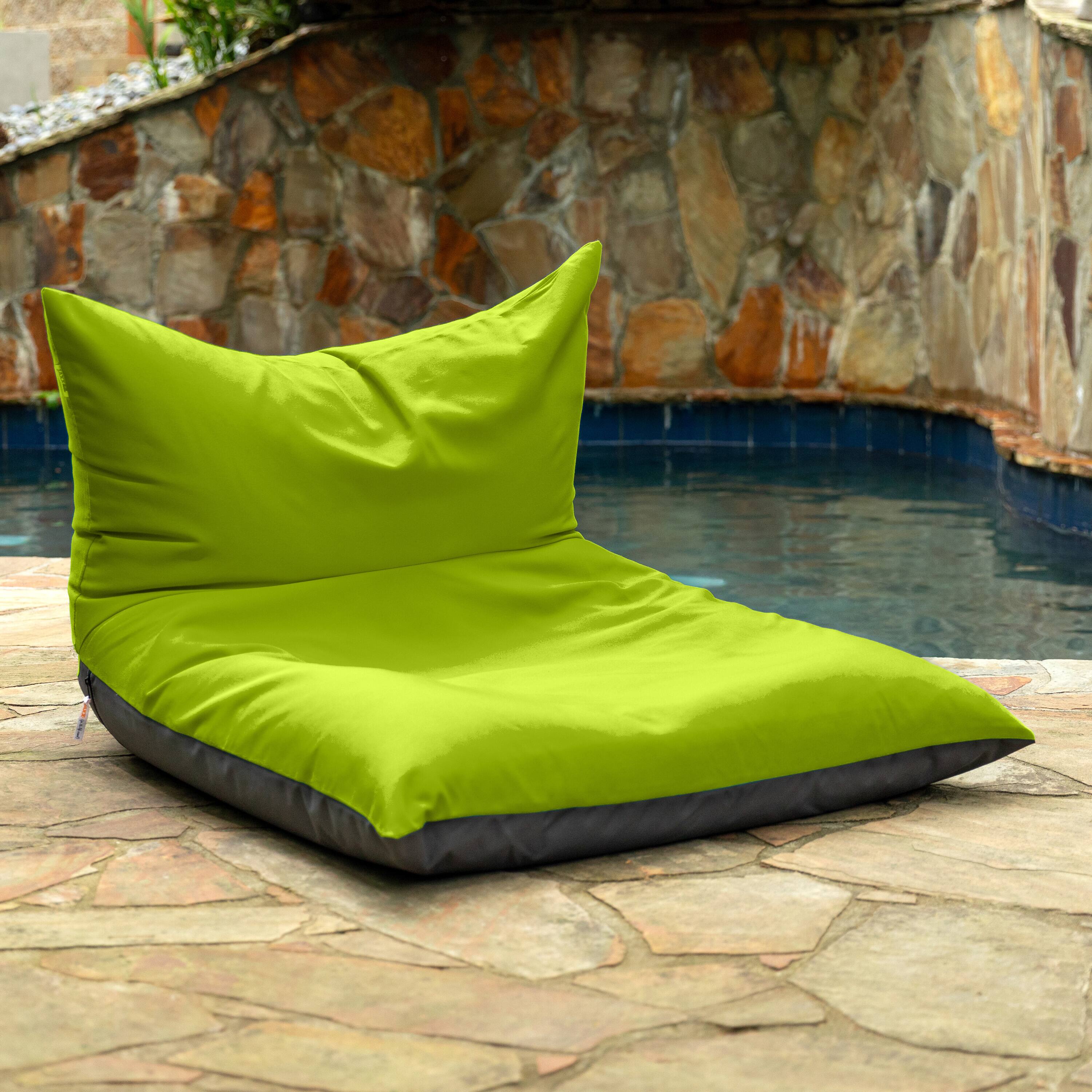 Alt View 1. Jaxx - Jaxx Finster Outdoor Bean Bag Lounge Chair - Sunbrella Lime - Sunbrella Lime.