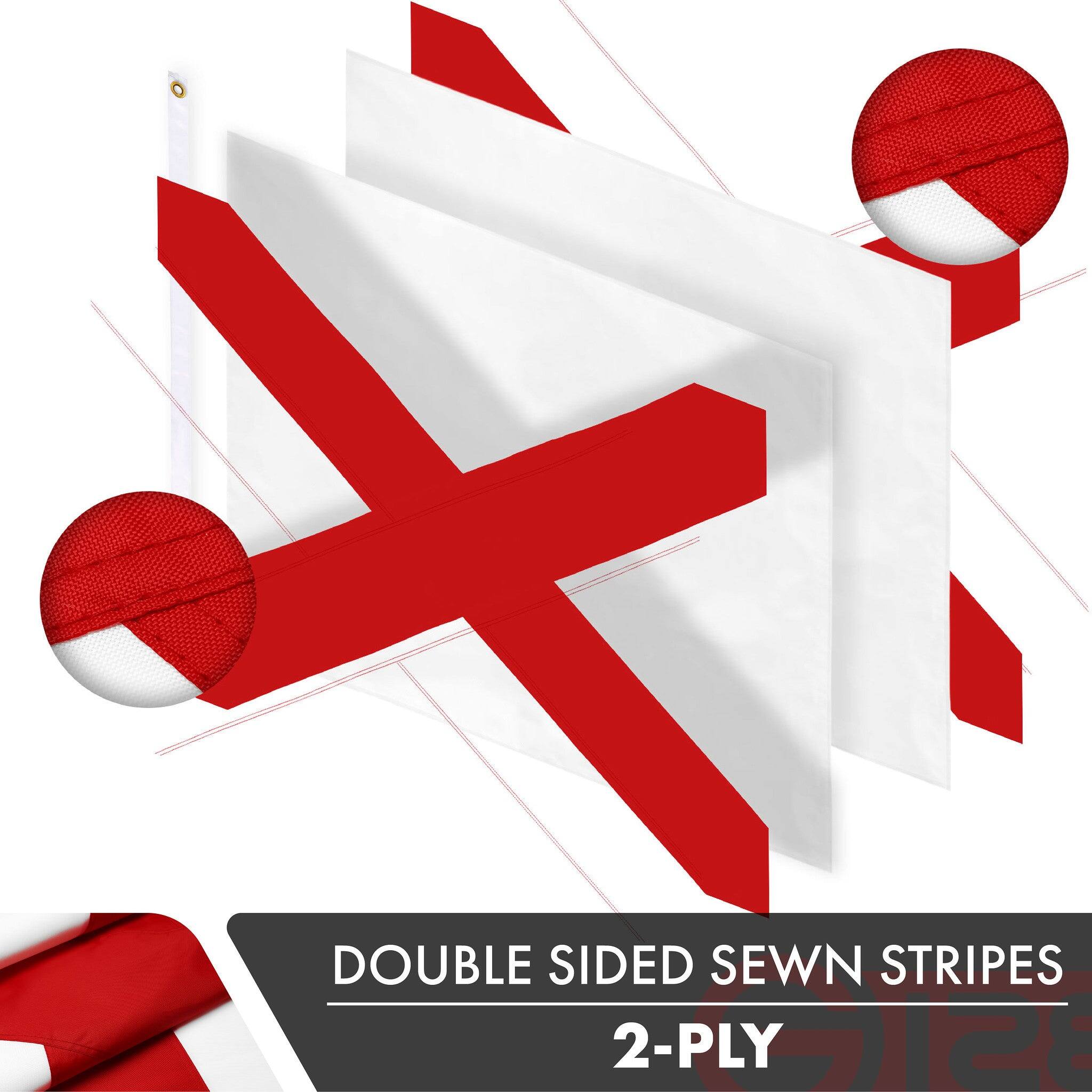 DOUBLE SIDED SEWN STRIPES  
2-PLY