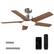Front. Siljoy - 44-in Nickel Ceiling Fan with LED Light and Remote Control Include (5 Blades) For Bedroom Living Room and kitchen - Nickel.