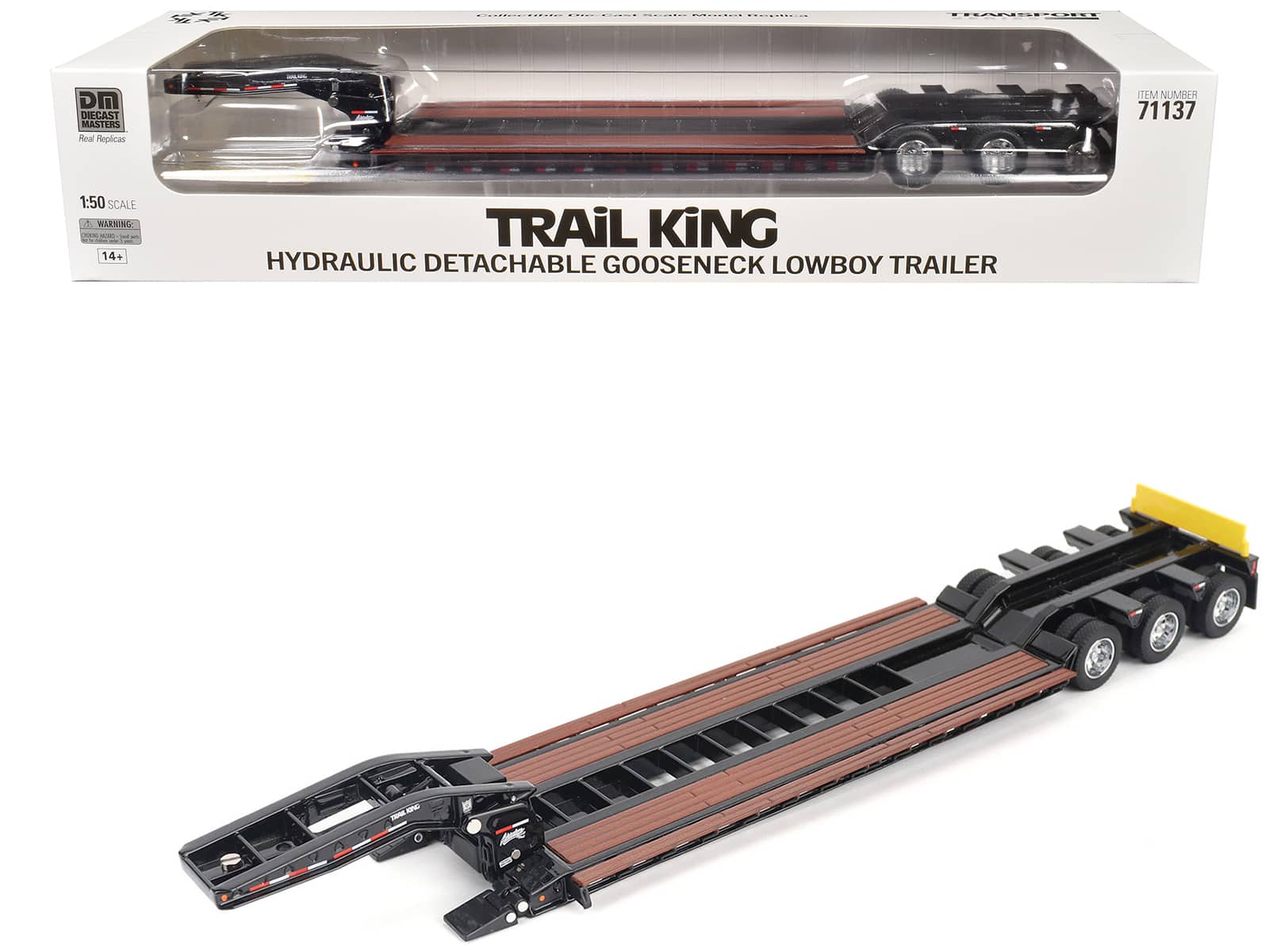 "Trail King TK120 Hydraulic Detachable Gooseneck Lowboy Trailer Black ""Transport Series"" 1/50 Model by Diecast Masters" price history on PriceWatchPro