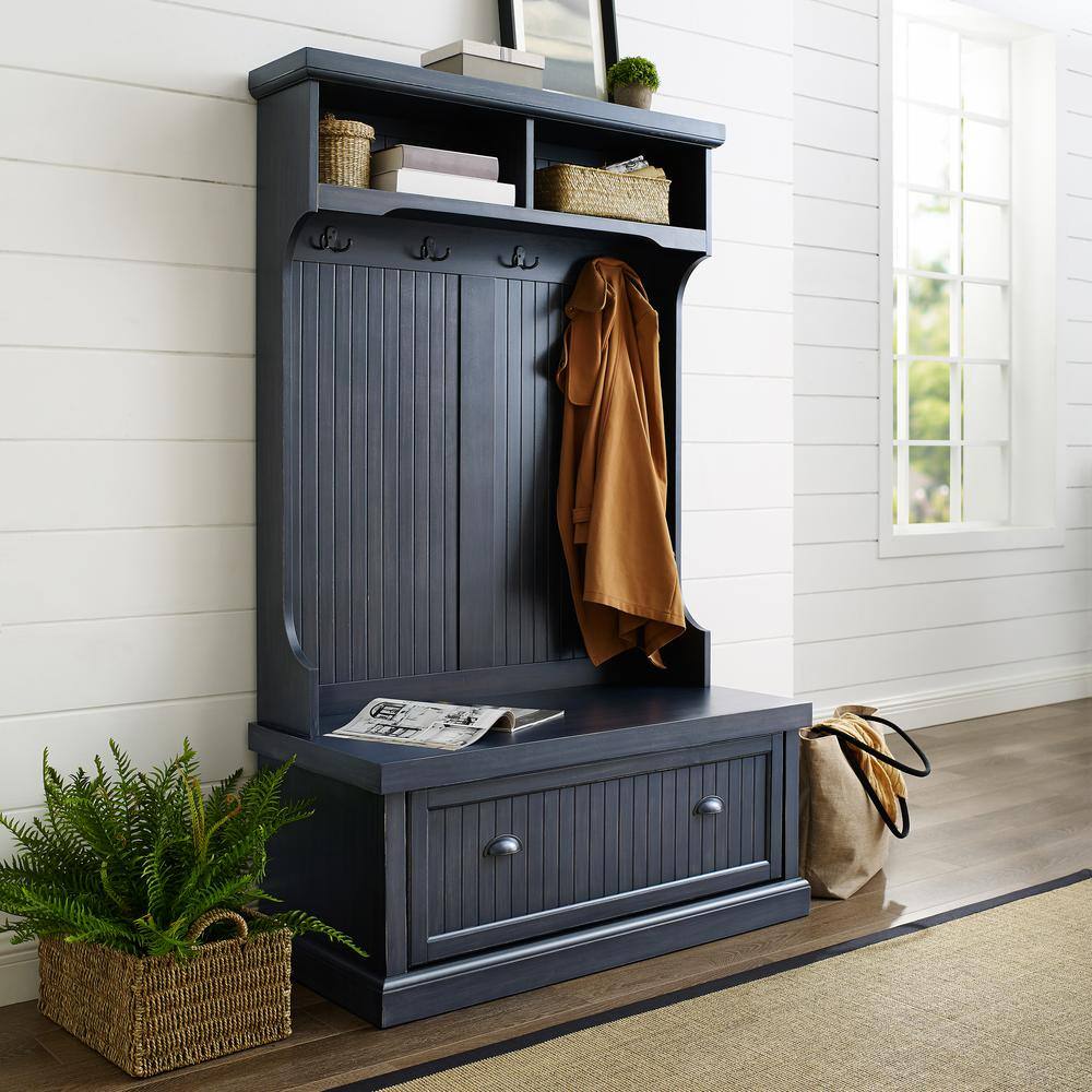 Alt View 7. Crosley Furniture - Seaside Hall Tree - Distressed Navy.