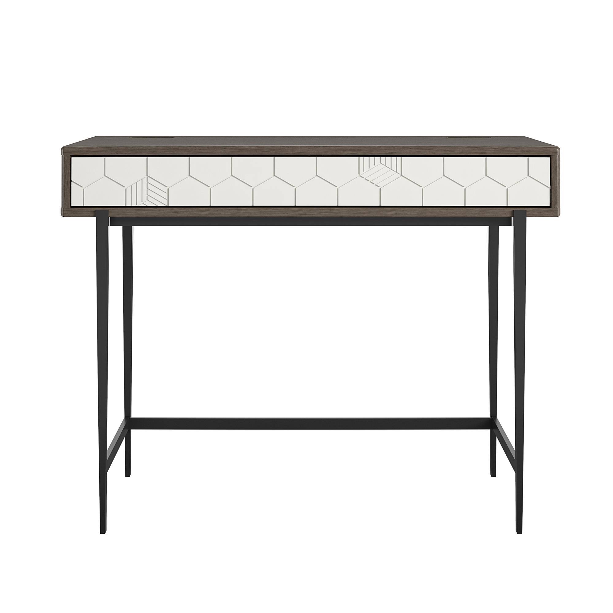 Alt View 2. Aukfa - Computer Desk -Wood Veneer, Hidden USB Port, 100lb Weight Limit, 39"W x 30"H, Metal Legs.