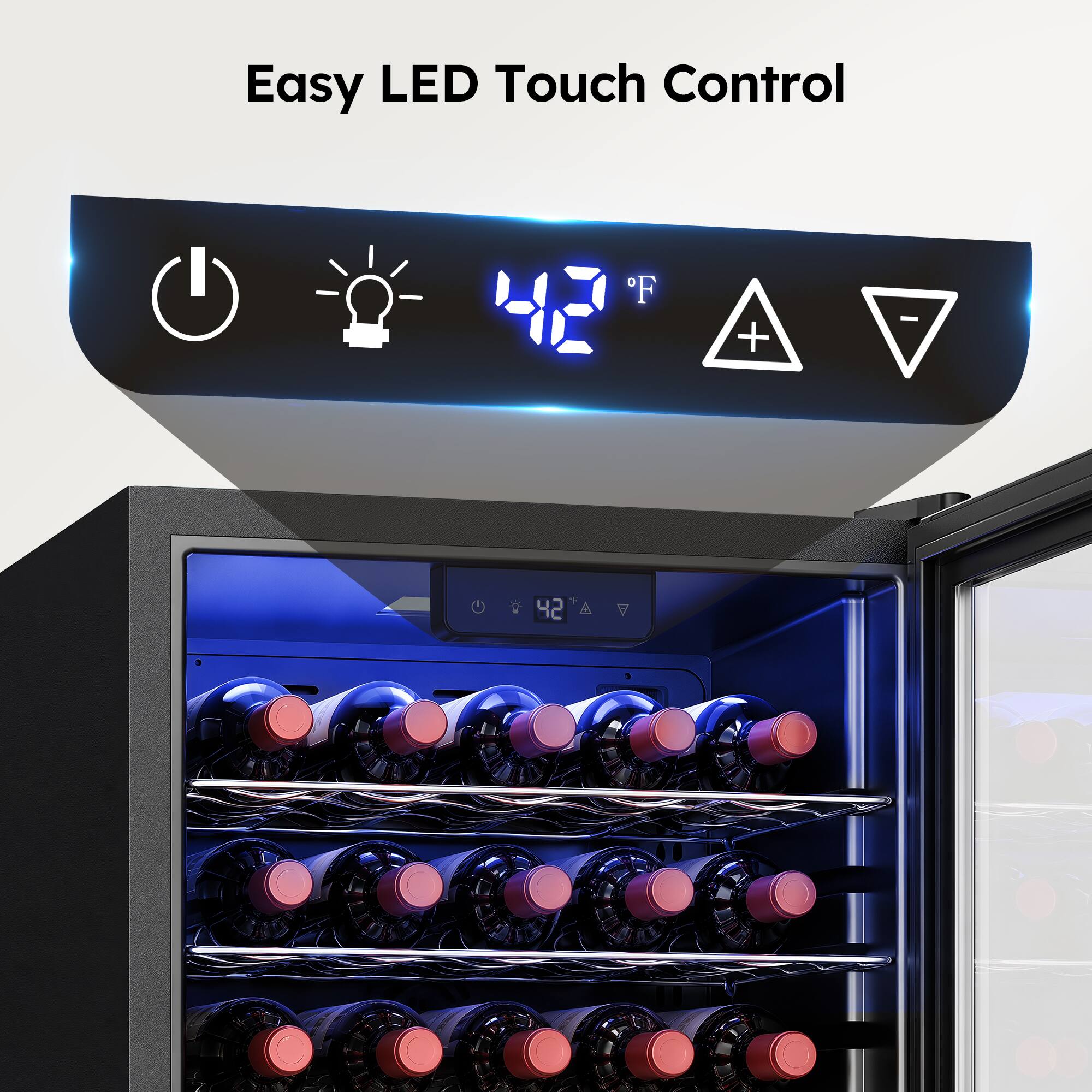 Easy LED Touch Control  
42°F