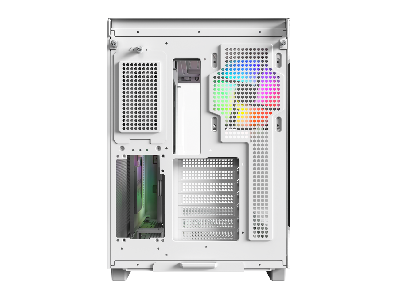 Alt View 3. Montech - MONTECH KING 65 PRO ATX Mid Tower, Dual Chamber, High Airflow, RTX 40 Support, 3 ARGB Fans - White - White.