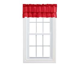 Ellis Curtain - Stacey 1.5" Rod Pocket Ruffled Window Treatment Filler Valance 54"x13" - Red