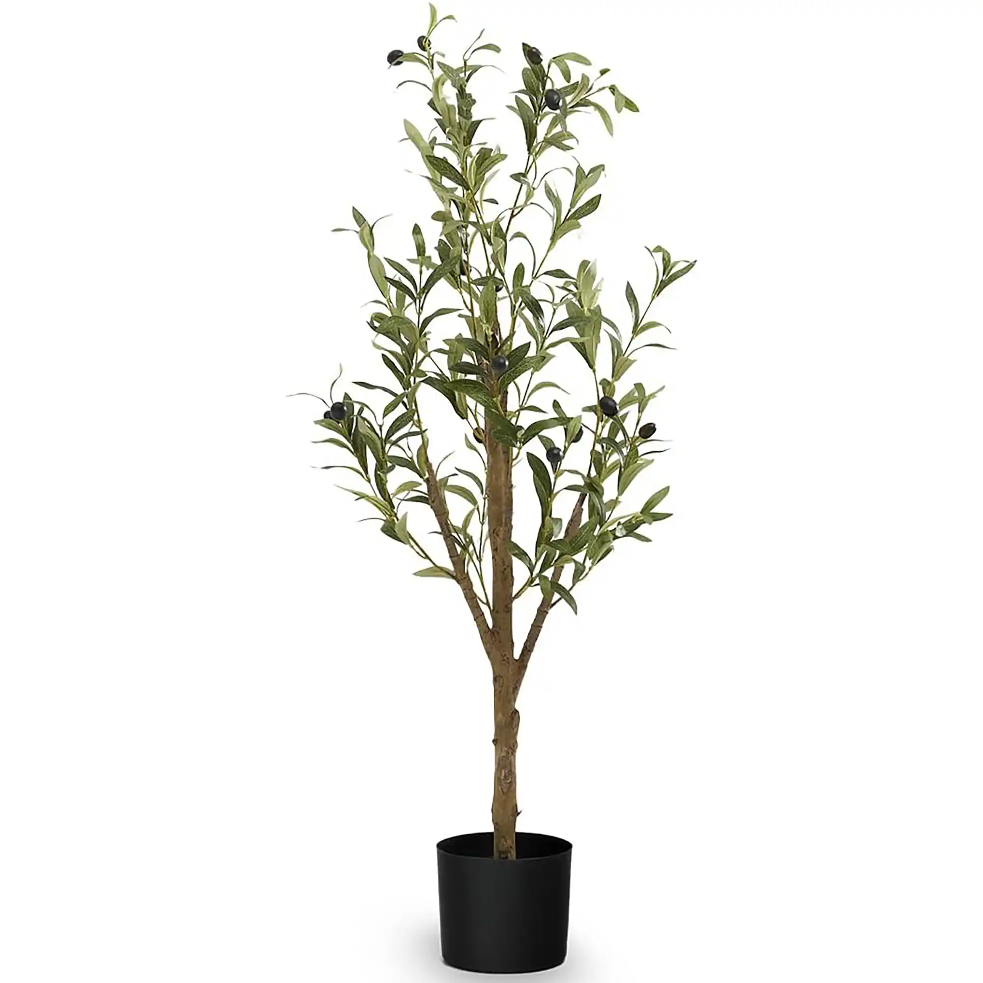 Maia Shop - Olive Tree 3.5 Foot Faux Plant, Fake Silk Tree with Realistic Leaves - Green