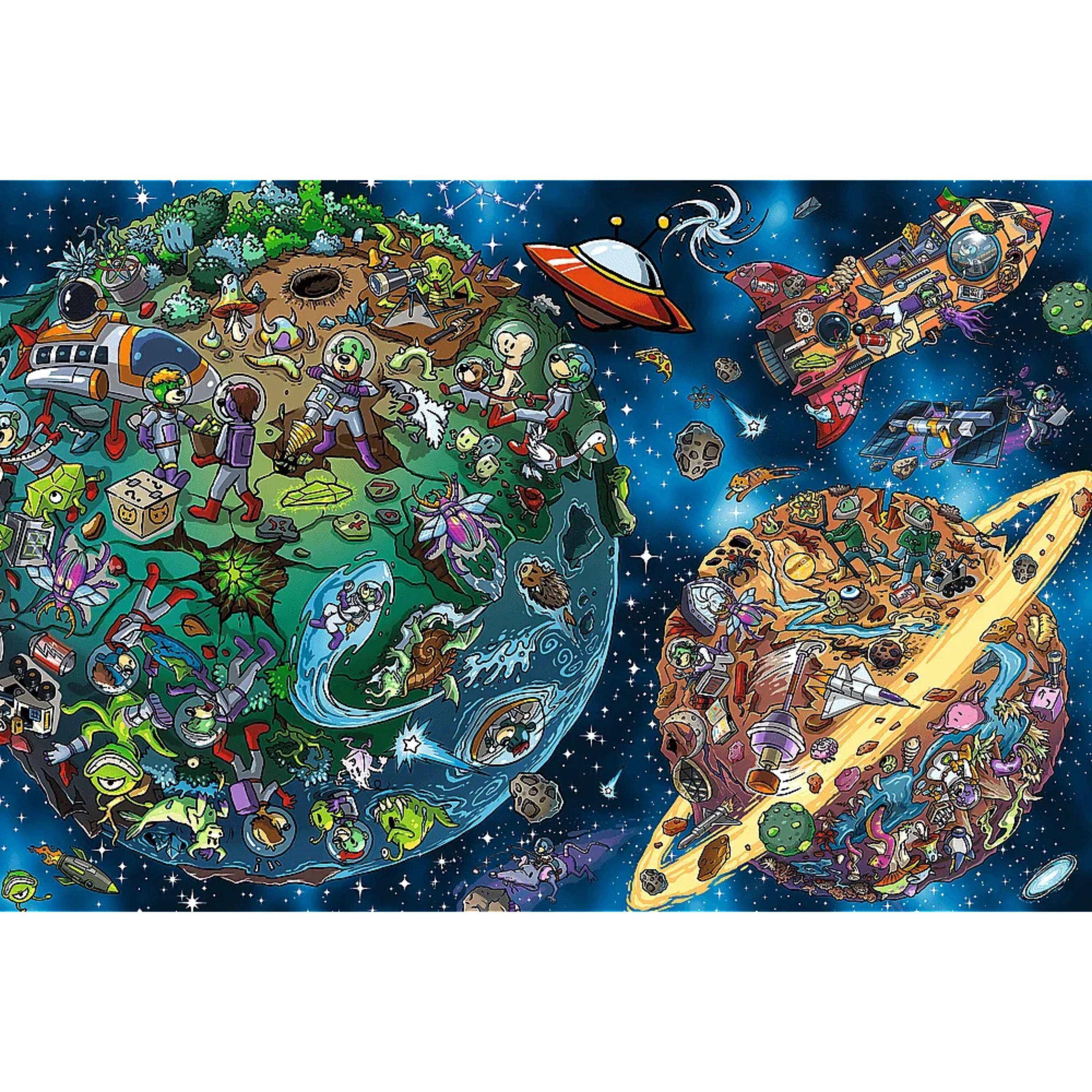 Alt View 1. Trefl - Trefl Kids Treflik Family - Trefliks in Space 100 Piece Puzzle.