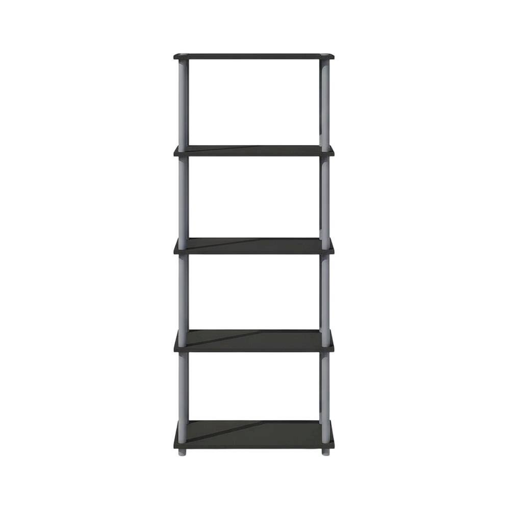 Back. FurniFact - Wooden bookcase with modern design - Black/Grey.