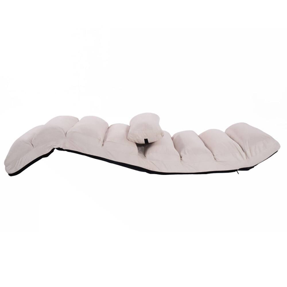 Alt View 1. Resenkos - Folding Lazy Sofa Chair Stylish Sofa Couch Beds Lounge Chair W/Pillow-Beige, Durable Folding Sofa Set with Pillow - Beige.