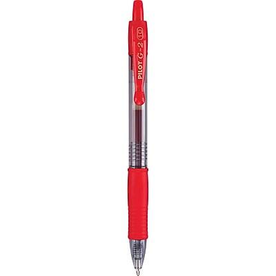Alt View 1. Pilot - Pilot G2 Retractable Gel Pens, Bold Point, Red Ink, Dozen (31258) - Translucent.