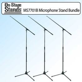 On Stage Stands - On Stage MS7701B Euro Boom Microphone Stand ( 3-Pack)