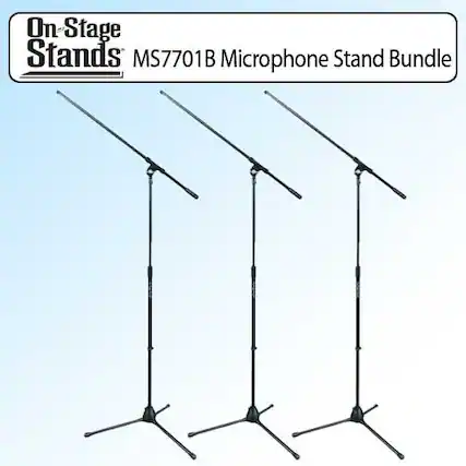 On-Stage Stands MS7701B Microphone Stand Bundle