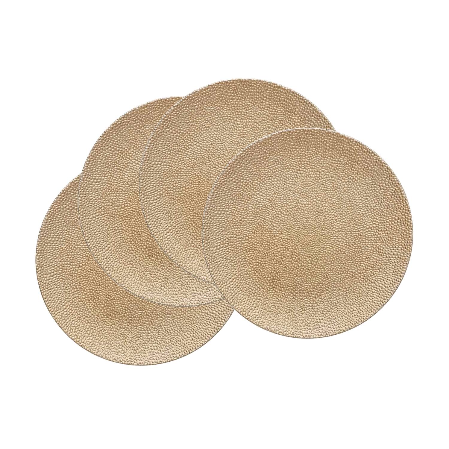 Angle. American Atelier - Phoenix Gold Plated Set of 4 Charger Plates 13"D - Gold.