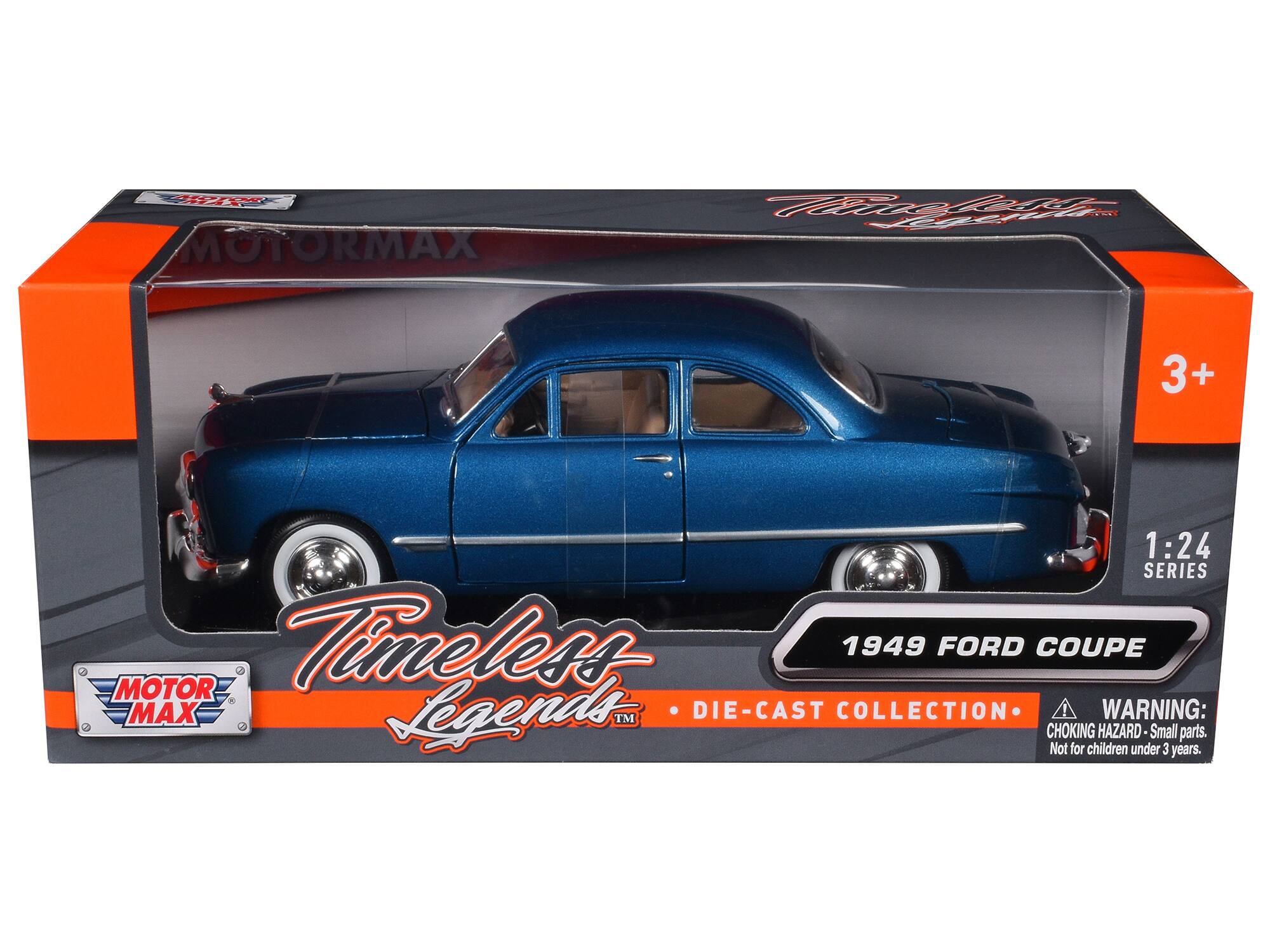 MOTORMAX  
Timeless Legends™  
1:24 SERIES  
DIE-CAST COLLECTION  
1949 FORD COUPE  
3+  
WARNING: CHOKING HAZARD - Small parts. Not for children under 3 years.