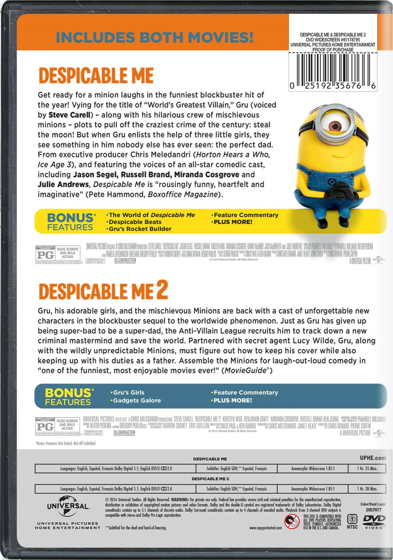 Angle. Despicable Me/Despicable Me 2 (DVD Double Feature) [DVD].
