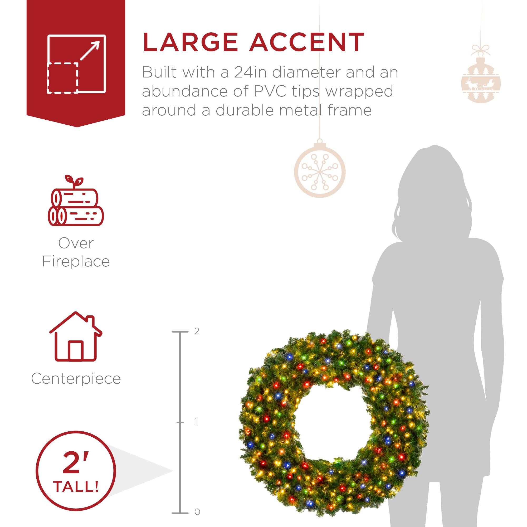 LARGE ACCENT  
Built with a 24in diameter and an abundance of PVC tips wrapped around a durable metal frame  

Over Fireplace  
Centerpiece  
2' TALL!