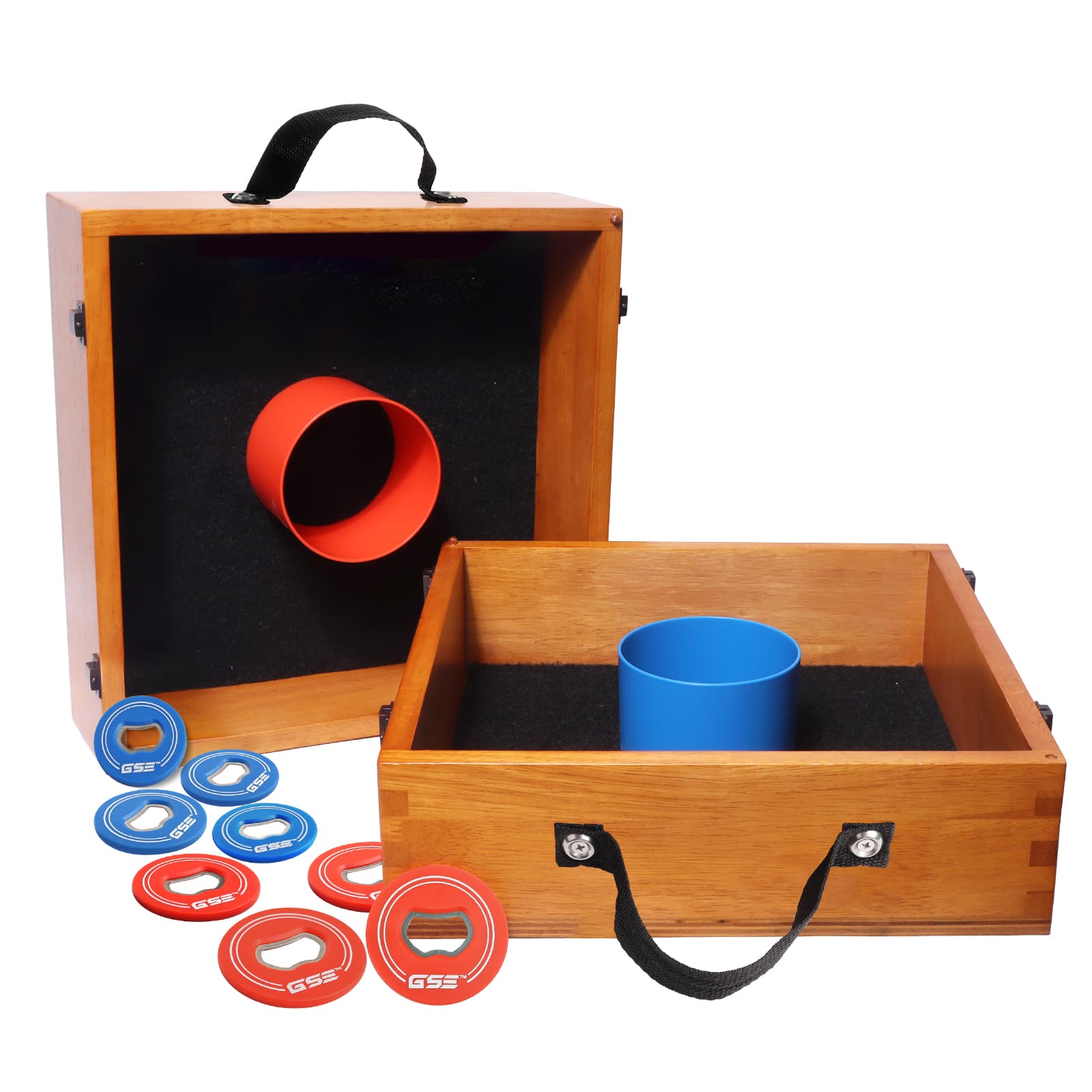 GSE Games & Sports Expert - Quality Outdoor Solid Wood Washer Toss Game Set with Set of 8 Replacement Washers- Oak price history on PriceWatchPro