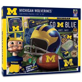 YouTheFan - Michigan Wolverines 500-Piece Retro Series Puzzle - Multicolor