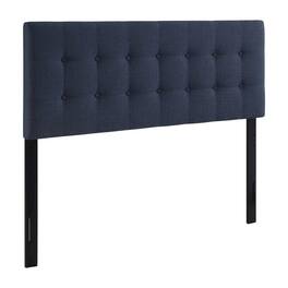 FurniFact - Upholstered Fabric Queen Headboard in Neutral Tone with Elegant Design - Blue