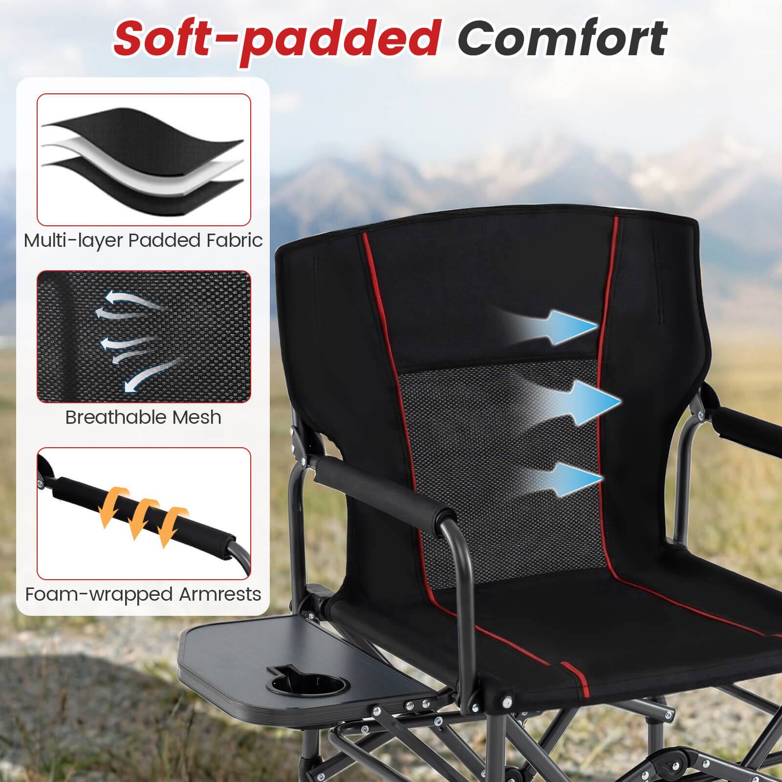 Soft-padded Comfort  
Multi-layer Padded Fabric  
Breathable Mesh  
Foam-wrapped Armrests
