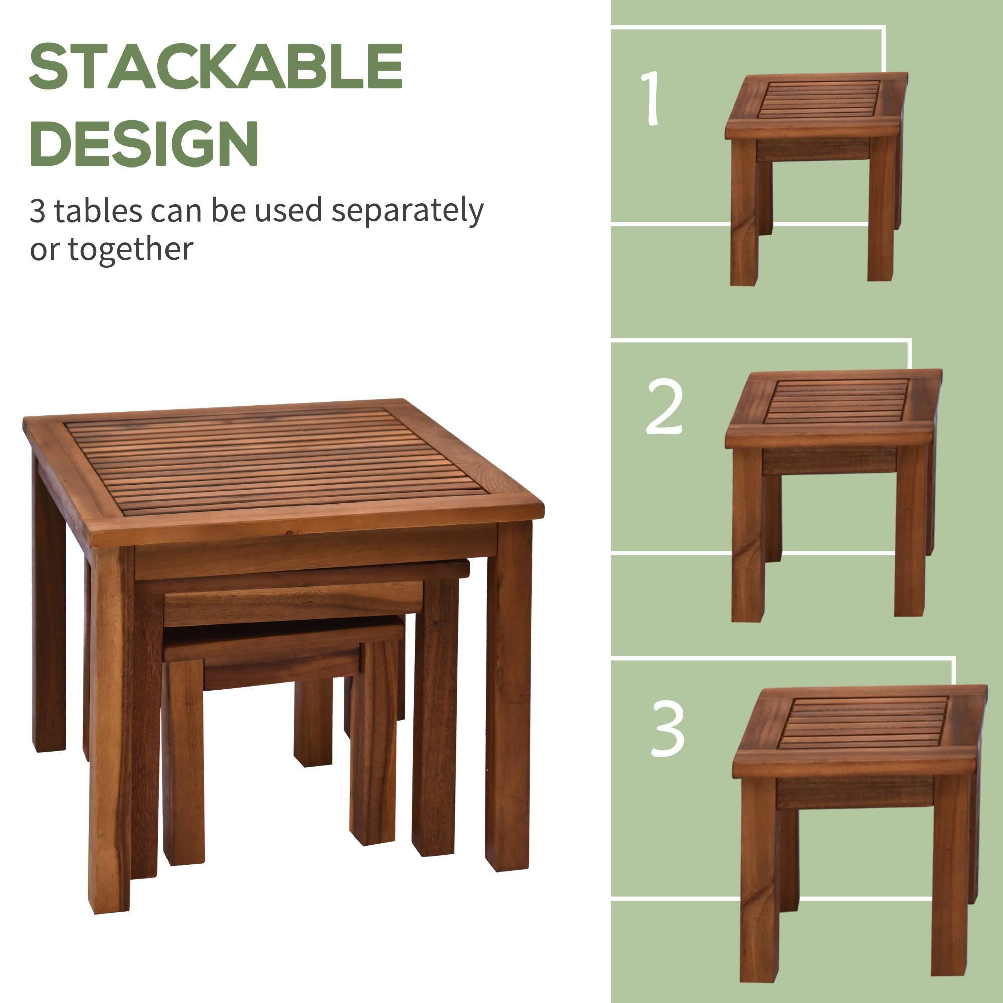 STACKABLE DESIGN
3 tables can be used separately or together
1
2
3