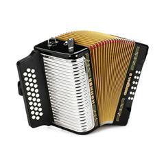 Front. Hohner - Hohner 3500GB Corona II Diatonic Accordion (GCF Keys, Jet Black).
