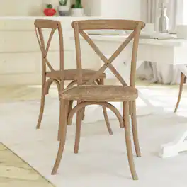 Emma + Oliver - X-Back Chair - Natural White Grain