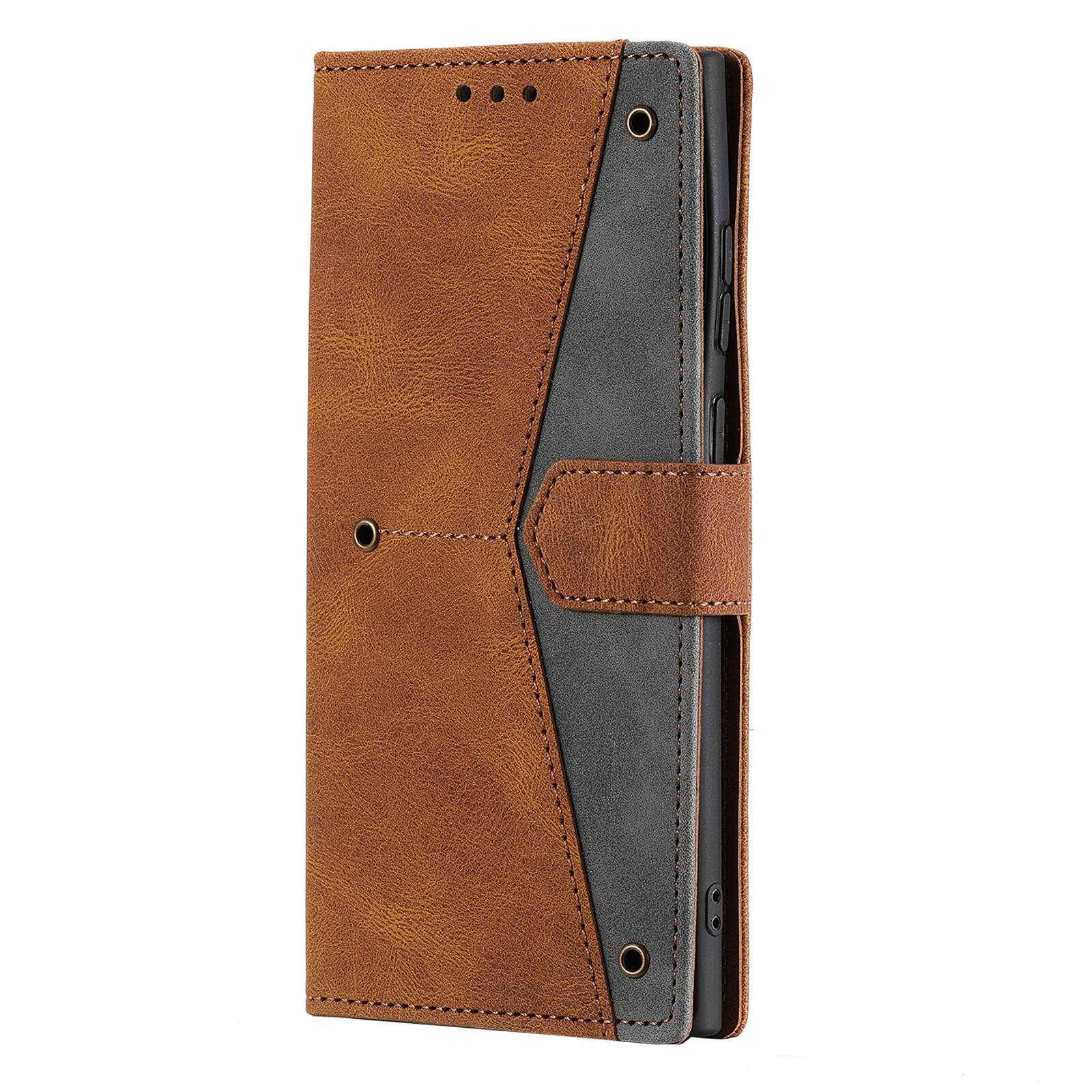 Alt View 3. Dteck - Wallet Case for Samsung Galaxy S24 Ultra,Vintage PU Leather Flip Card Holder Kickstand Magnetic Closure Phone Cover - Brown.